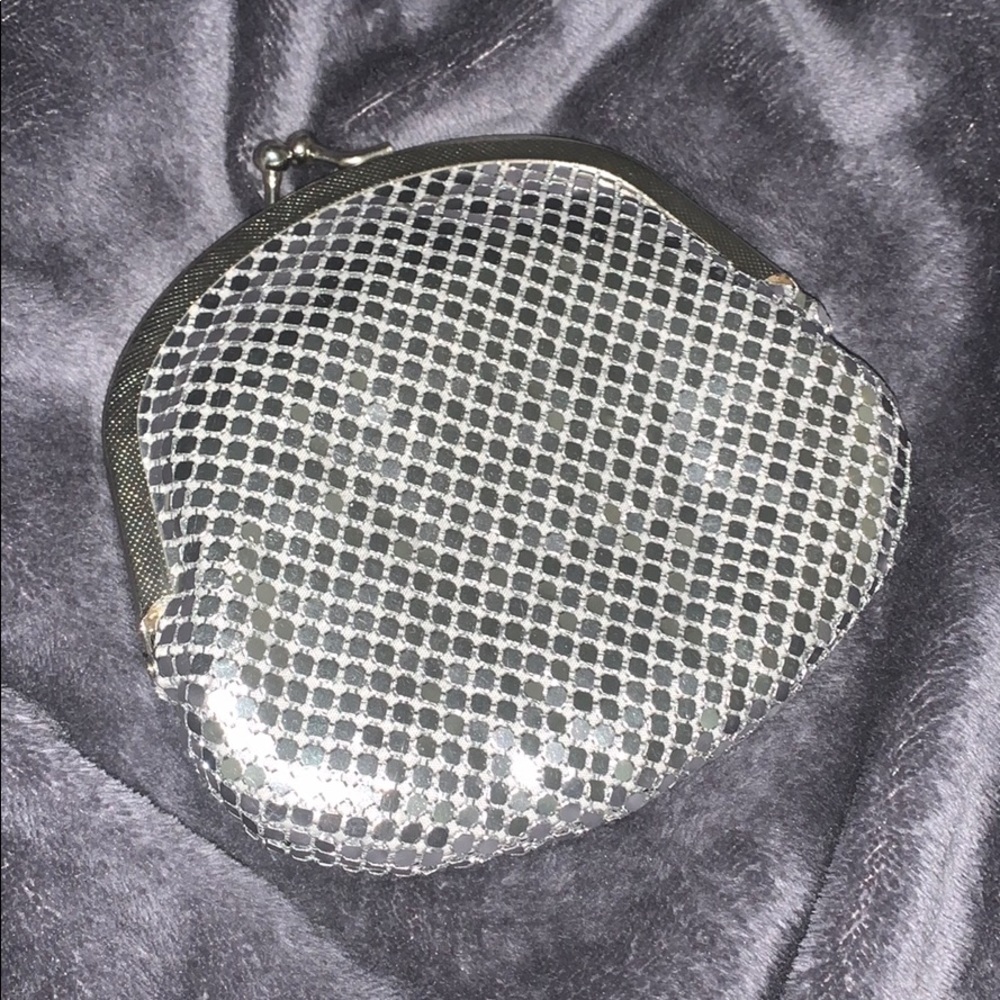 Vintage Glittery Clasp Clutch Another Y&S Original Silver Metal Mesh Clutch